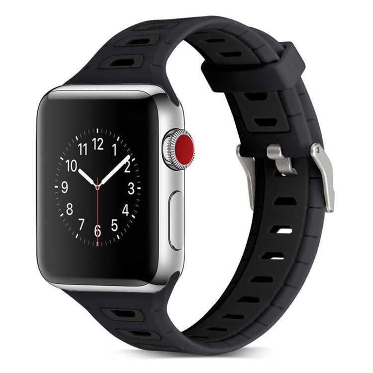 Meget smuk Apple Watch Series 1-3 38mm Silikone Rem - Sort#serie_10