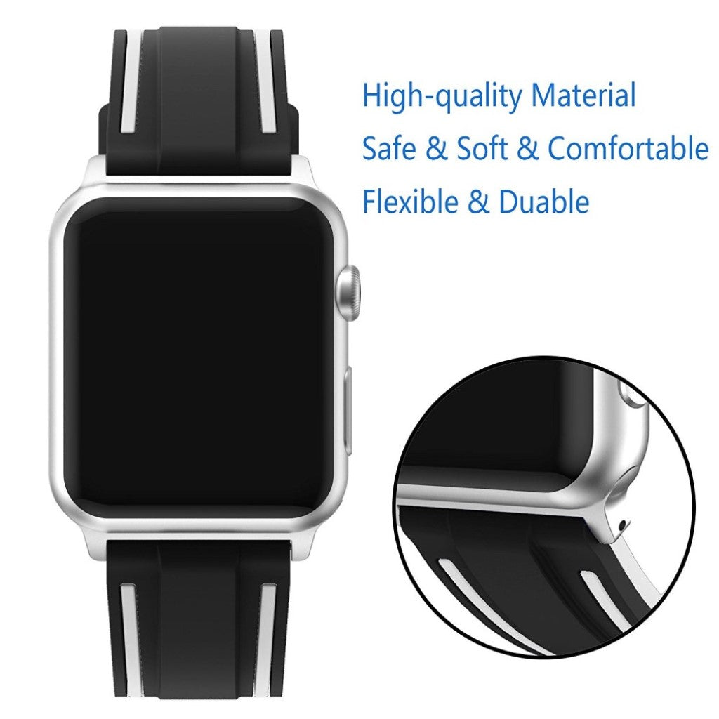 Mega holdbart Apple Watch Series 1-3 38mm Silikone Rem - Flerfarvet#serie_4