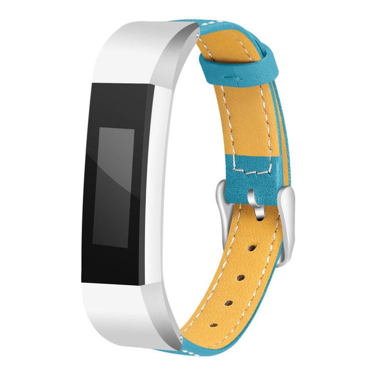 Super cool Fitbit Alta HR Ægte læder Rem - Blå#serie_2