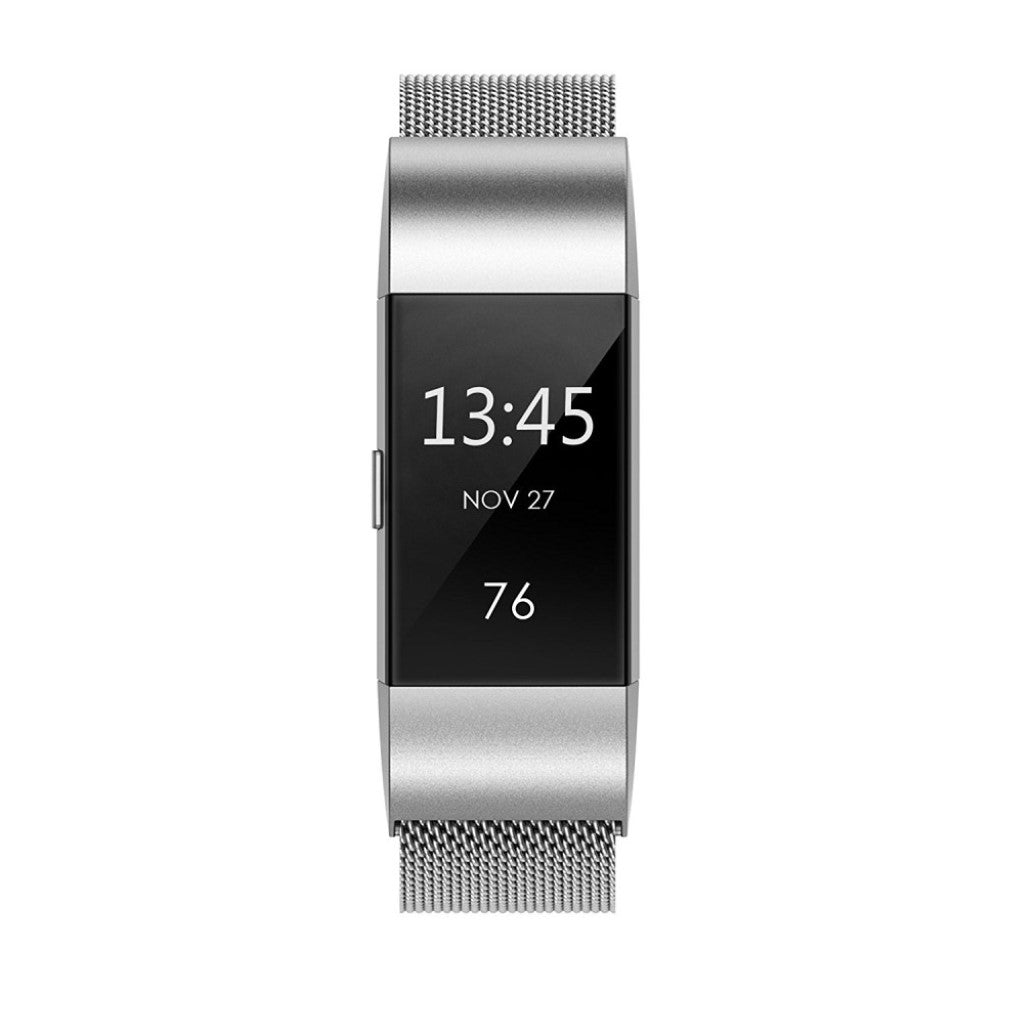 Super kønt Fitbit Charge 2 Metal Rem - Sølv#serie_2