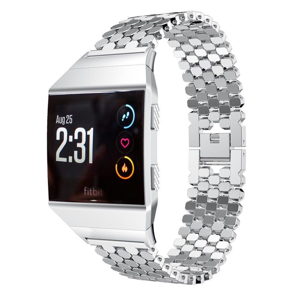 Helt vildt hårdfør Fitbit Ionic Metal Rem - Sølv#serie_3