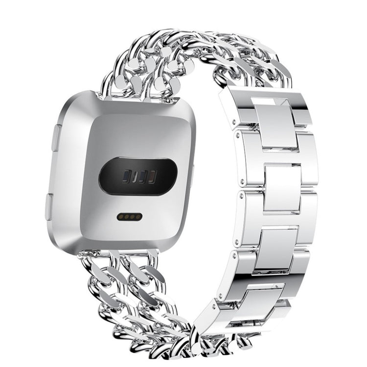 Holdbart Fitbit Versa Metal og Rhinsten Rem - Sølv#serie_1