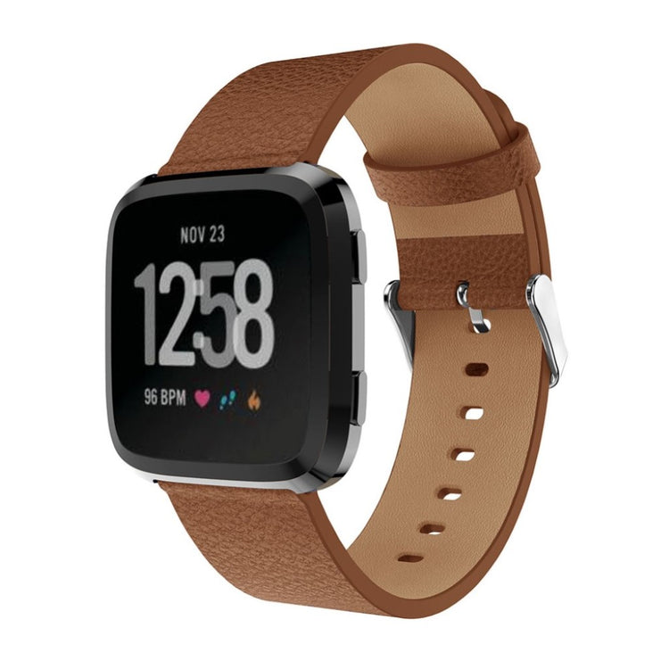 Flot Fitbit Versa Ægte læder Rem - Brun#serie_1