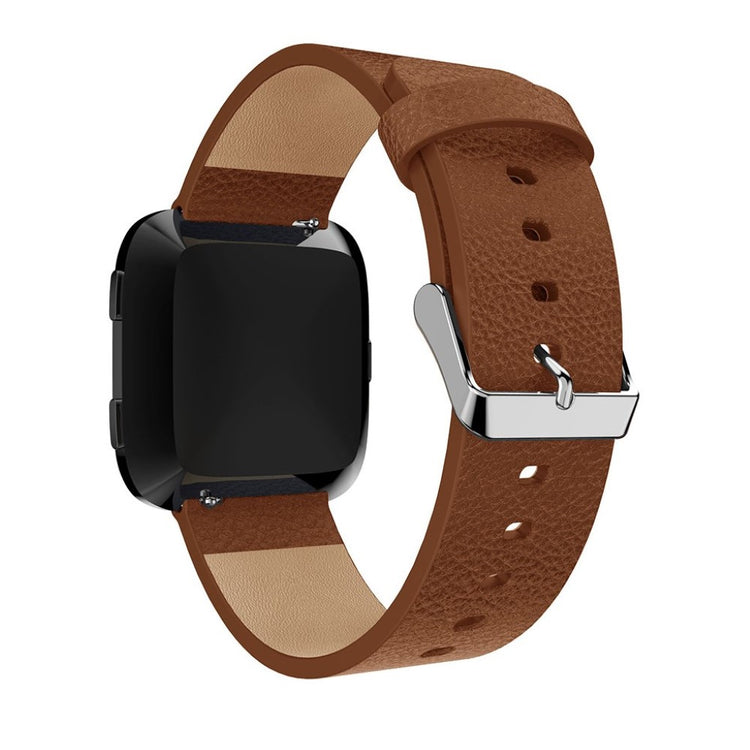 Flot Fitbit Versa Ægte læder Rem - Brun#serie_1