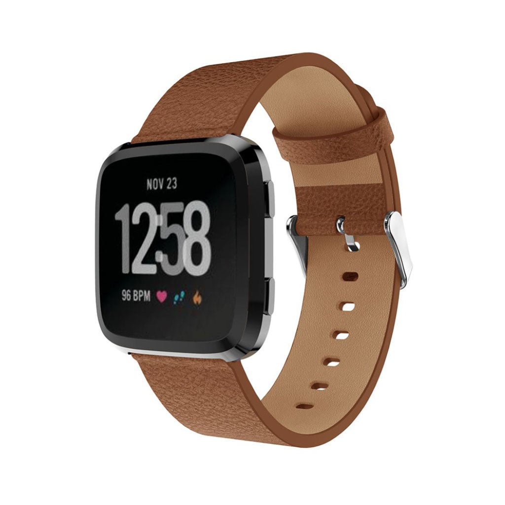 Flot Fitbit Versa Ægte læder Rem - Brun#serie_1