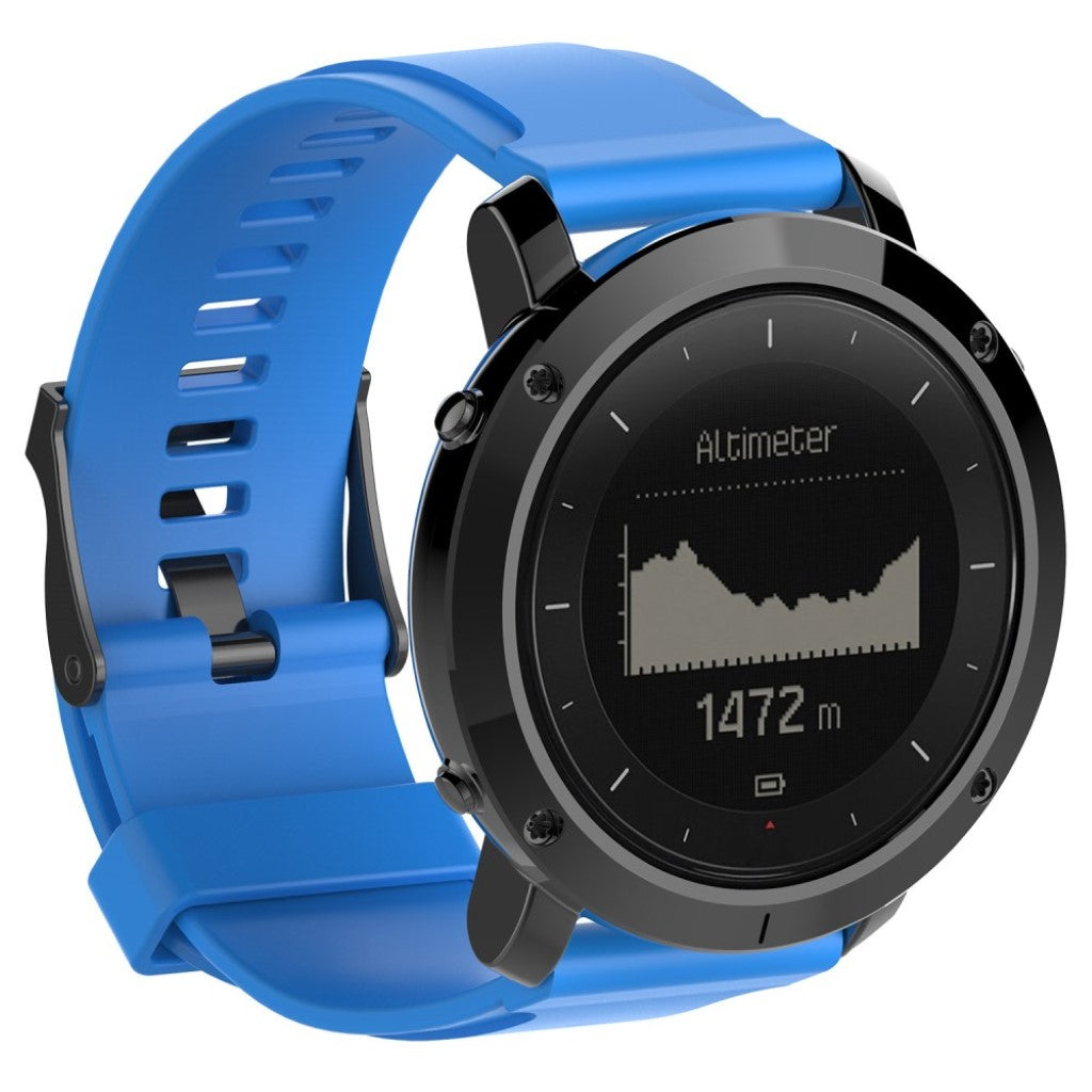 Rigtigt fed Suunto Traverse Metal og Silikone Rem - Blå#serie_2