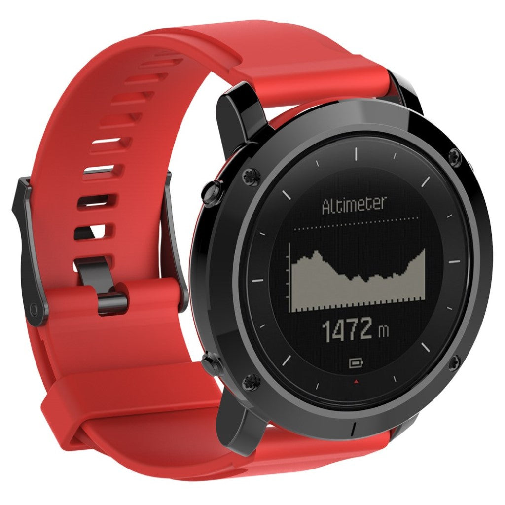 Rigtigt fed Suunto Traverse Metal og Silikone Rem - Rød#serie_7