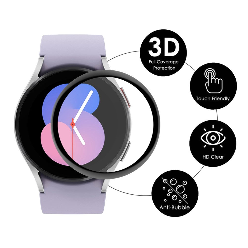 Samsung Galaxy Watch 5 (40mm) Plastik  3D Kurvet Skærmbeskytter - Gennemsigtig#serie_935