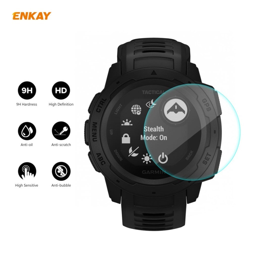 Garmin Instinct Tactical / Garmin Instinct Tide Hærdet Glas Skærmbeskytter - Gennemsigtig#serie_8
