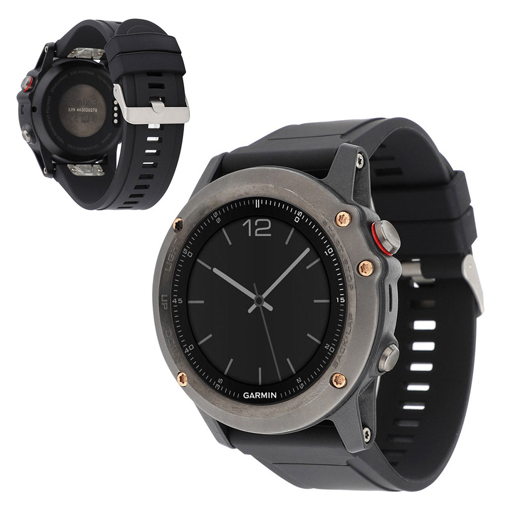 Helt vildt skøn Garmin Fenix 5 Silikone Rem - Sort#serie_1