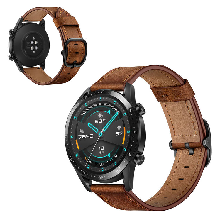  Samsung Galaxy Watch 3 (45mm) / Samsung Galaxy Watch (46mm) Ægte læder Rem - Brun#serie_2