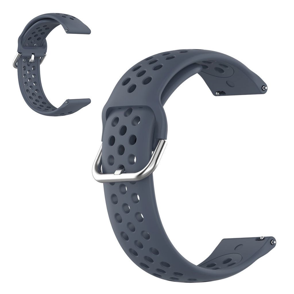 22mm Universal air hole style silicone watch strap - Grey#serie_7