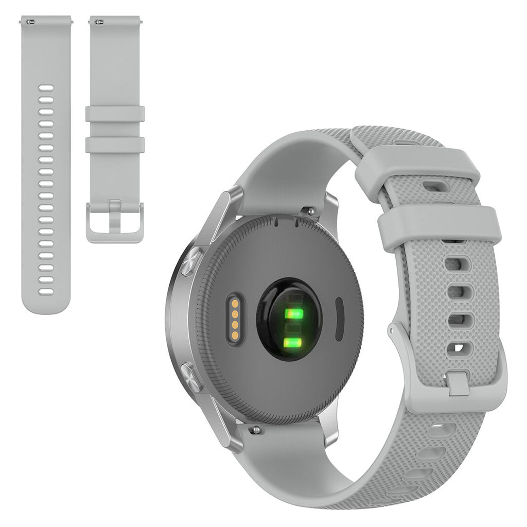 22mm Universal grid texture silicone watch strap - Grey#serie_3