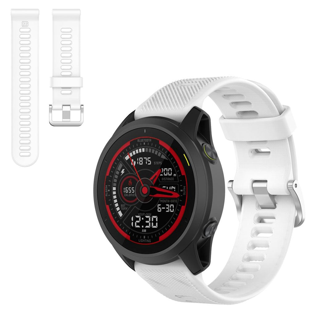 22mm Universal twill texture silicone watch strap - White#serie_2