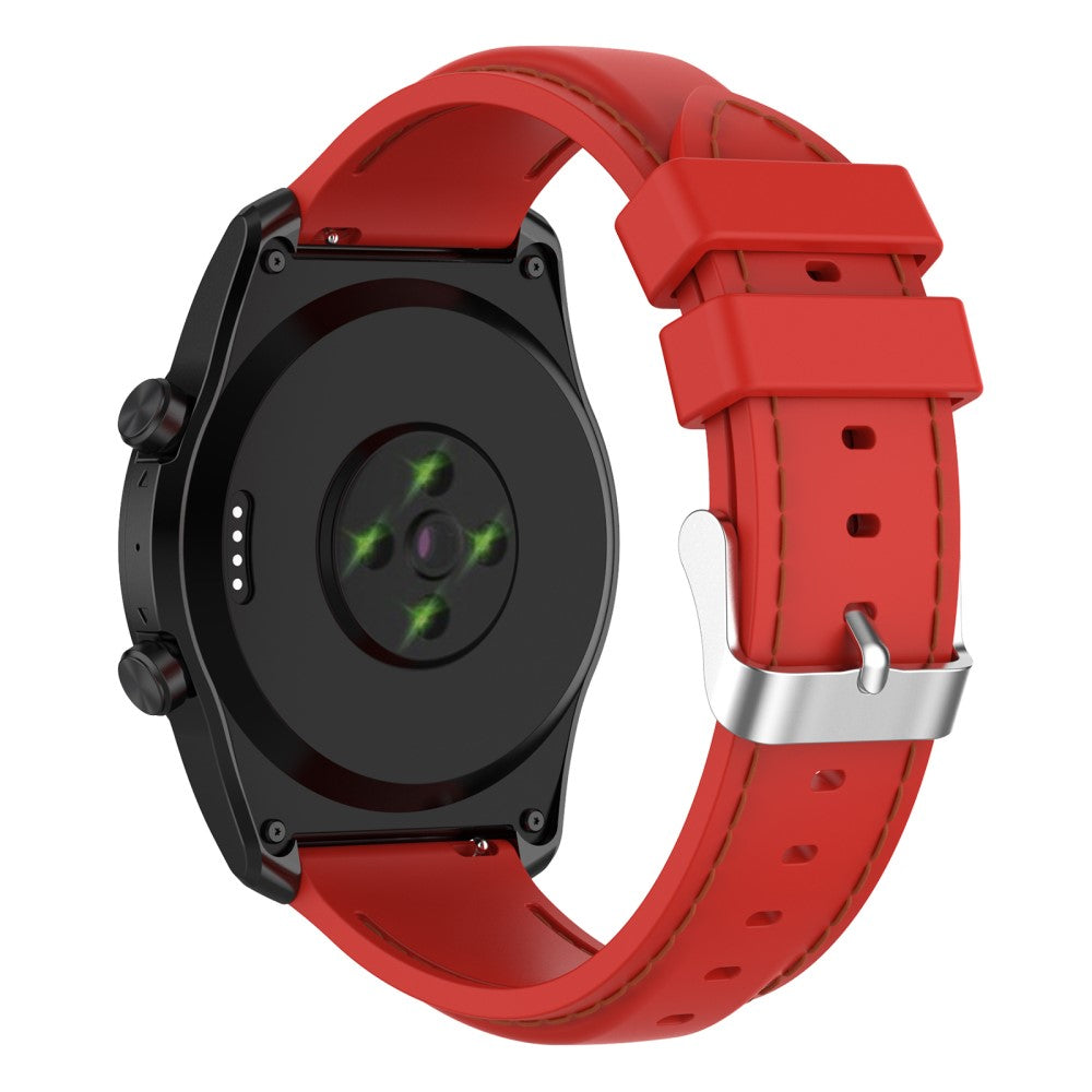 22mm Universal simple color knitted silicone watch strap - Red#serie_6
