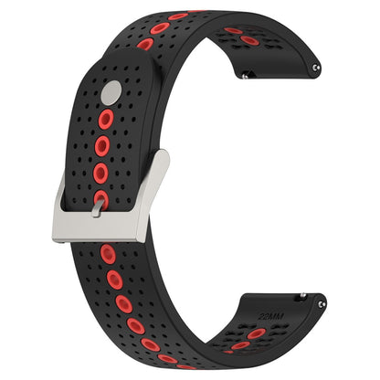 20mm Universal bi-color silicone watch strap - Black / Orange#serie_3
