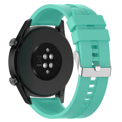 20mm Universal adjustable silicone watch strap - Silver Steel Buckle / Aurora Blue#serie_11
