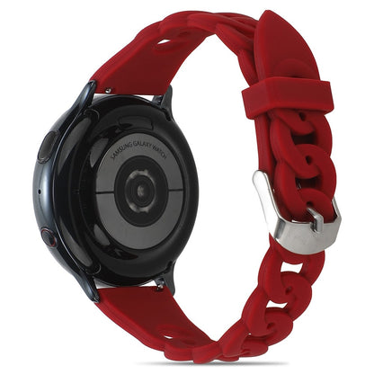 20mm Universal cool circle design silicone watch strap - Wine Red#serie_6