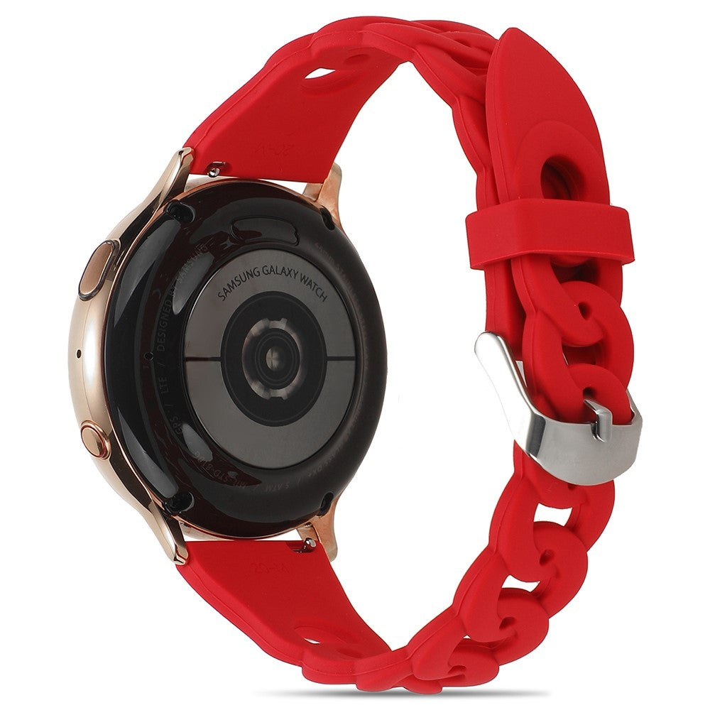 22mm Universal cool circle design silicone watch strap - Red#serie_5