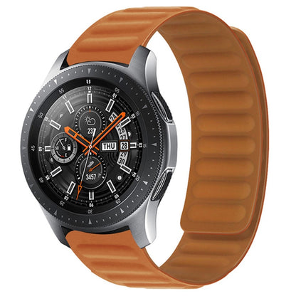 20mm Universal silicone magnetic lock watch strap - Golden-brown#serie_13