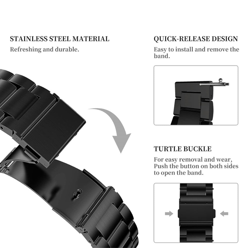 Rigtigt kønt Universal Metal Urrem - Sort#serie_1