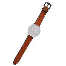 22mm Universal stitching line style genuine leather watch strap - Wine Red#serie_2