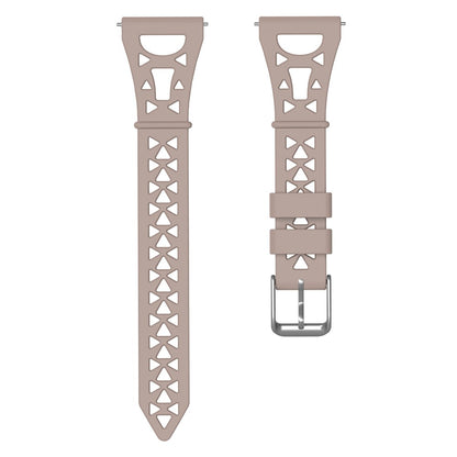 22mm Universal tower design silicone watch strap - Khaki#serie_8