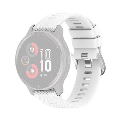 20mm cross stripe silicone watch strap for Samsung and Garmin watch - White#serie_1