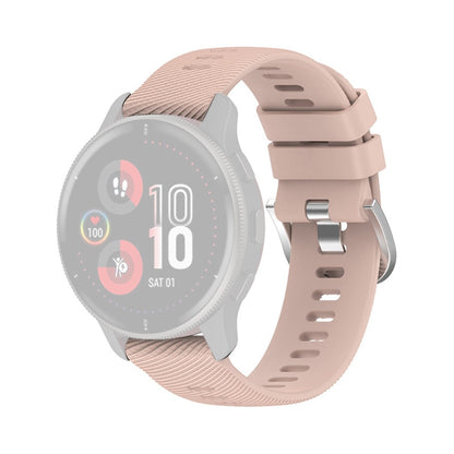 20mm cross stripe silicone watch strap for Samsung and Garmin watch - Light Pink#serie_7