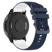 22mm Universal dual color silicone watch strap - Navy Blue / White#serie_1
