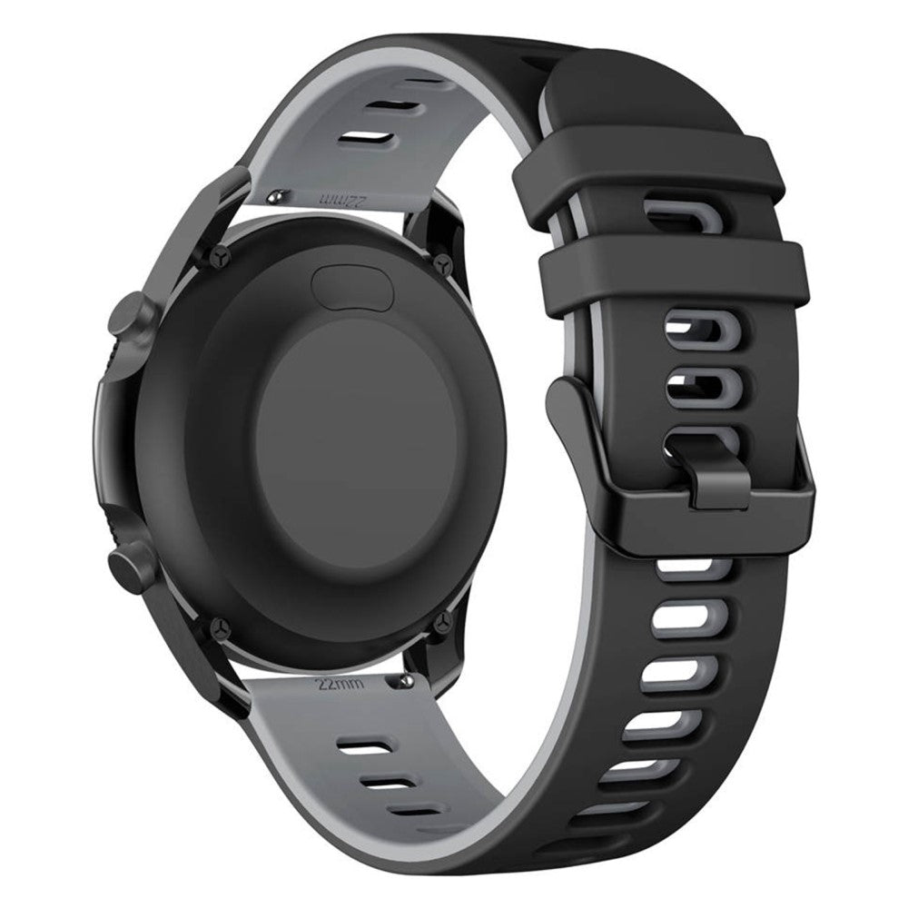 22mm Universal dual color silicone watch strap - Black / Grey#serie_1