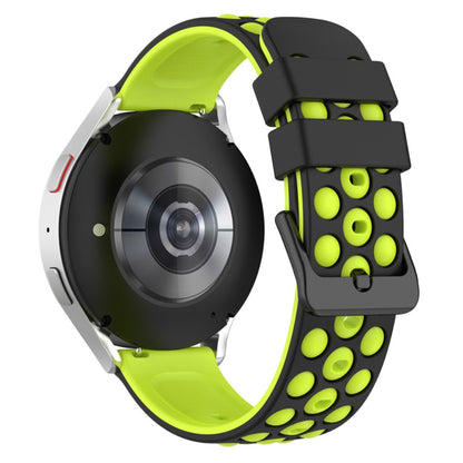 22mm Universal silicone watch strap - Black / Green#serie_6