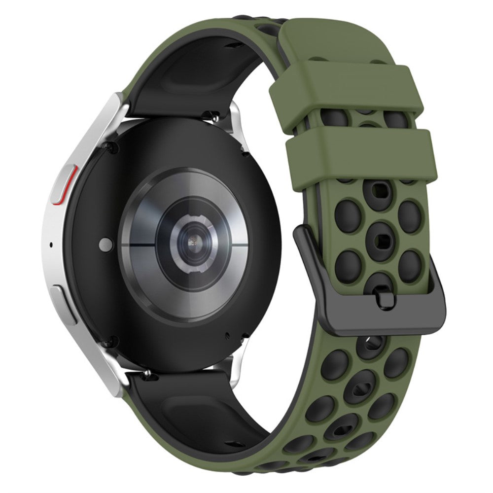 22mm Universal silicone watch strap - Army Green / Black#serie_8