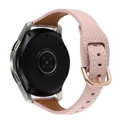 22mm Universal litchi genuine leather watch strap - Light Pink#serie_3