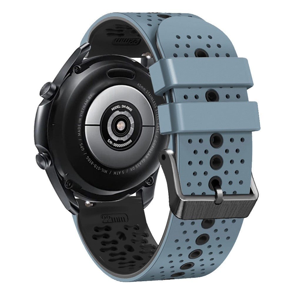 22mm Universal dual color watch strap - Sea Spray Blue / Black#serie_1