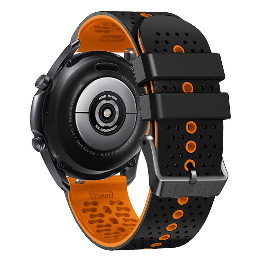 22mm Universal dual color watch strap - Black / Orange#serie_4