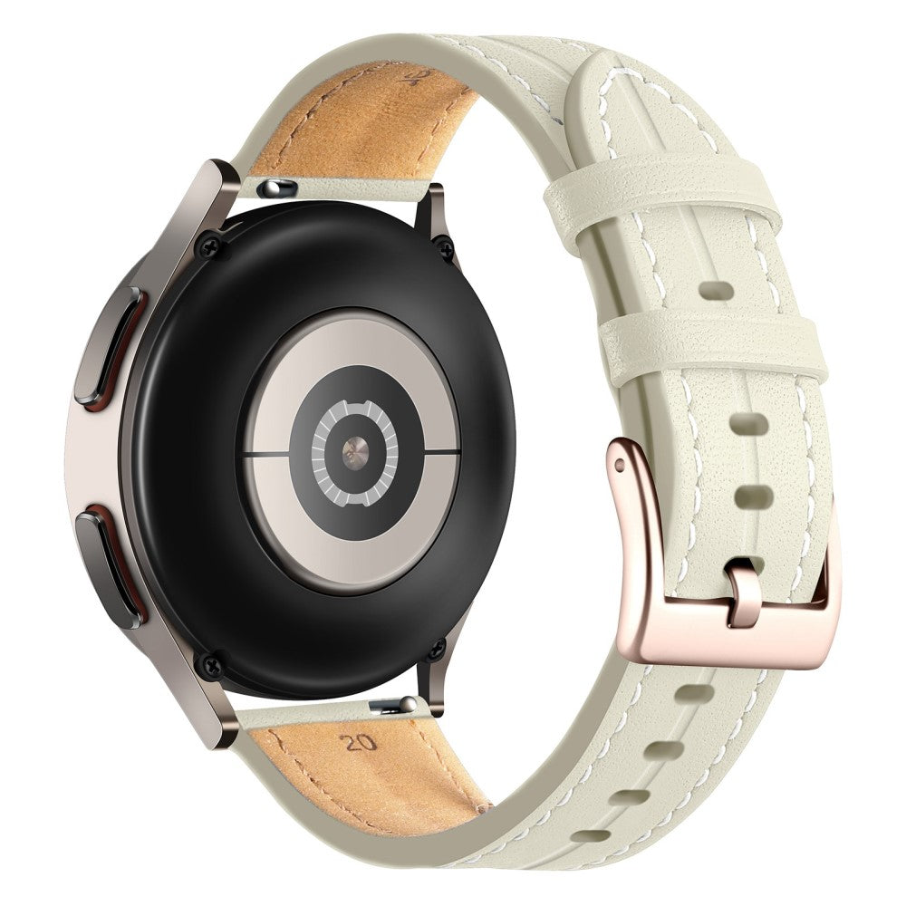 22mm Universal genuine leather watch strap - Beige#serie_4