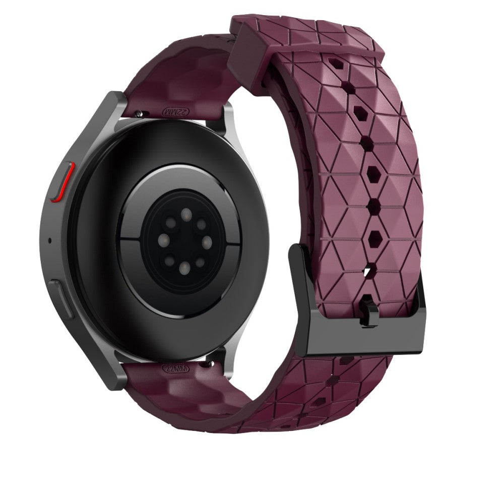 22mm Universal football style silicone watch strap - Wine Red#serie_3