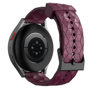 20mm Universal football style silicone watch strap - Wine Red#serie_3