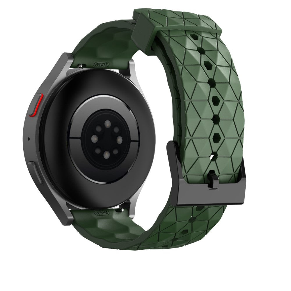20mm Universal football style silicone watch strap - Army Green#serie_7
