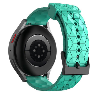 20mm Universal football style silicone watch strap - Cyan#serie_9
