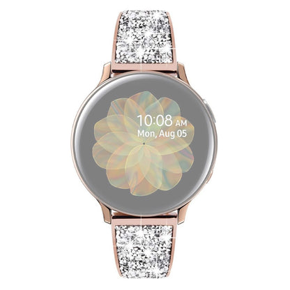 22mm Universal glitter adorned stainless steel watch strap - Rose Gold#serie_1