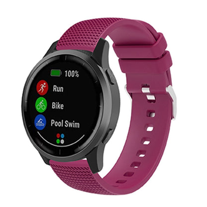 22mm Universal grid style silicone watch strap - Fuchsia#serie_1