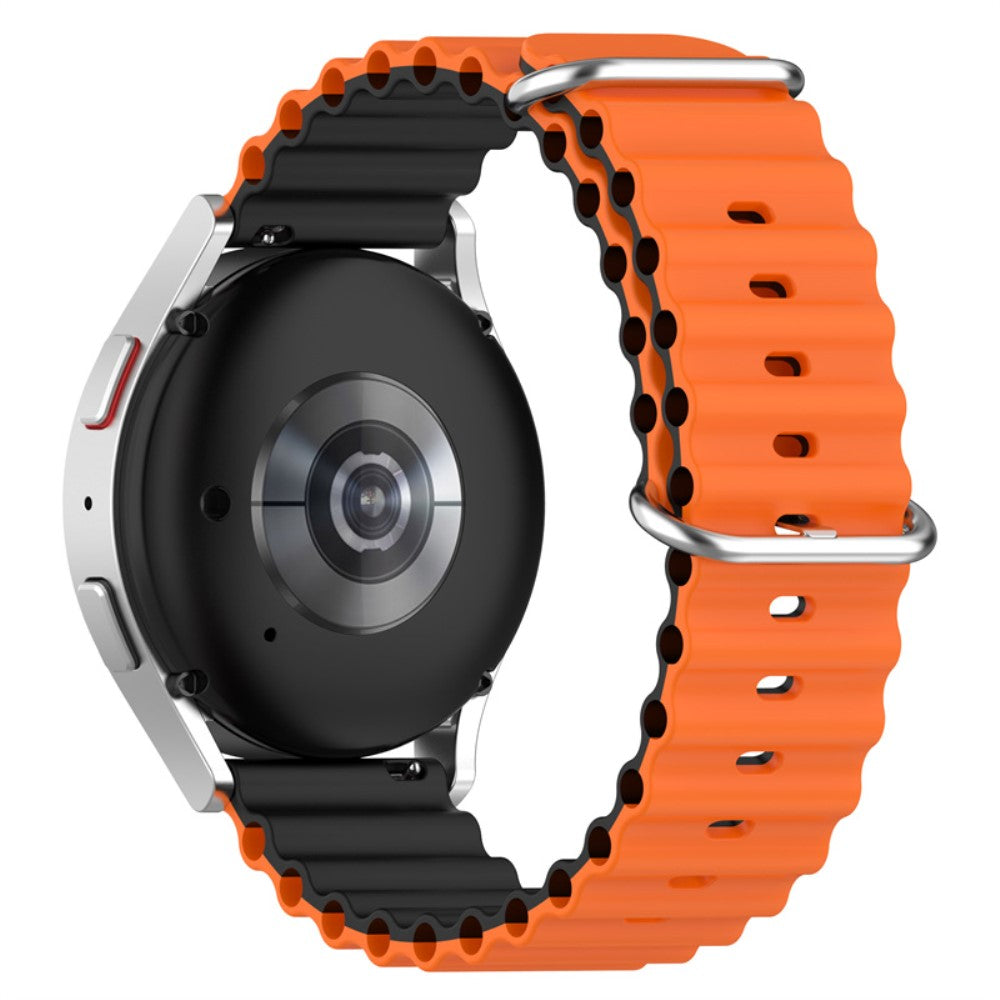 22mm Universal dual color silicone watch strap - Orange / Black#serie_2