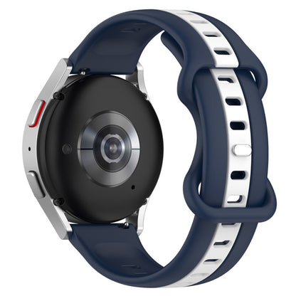 22mm Universal dual-color silicone watch strap - Midnight Blue / White#serie_8