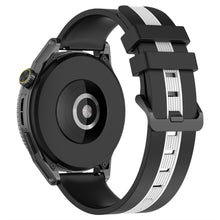 22mm Universal dual-color silicone watch strap - Black / White#serie_1