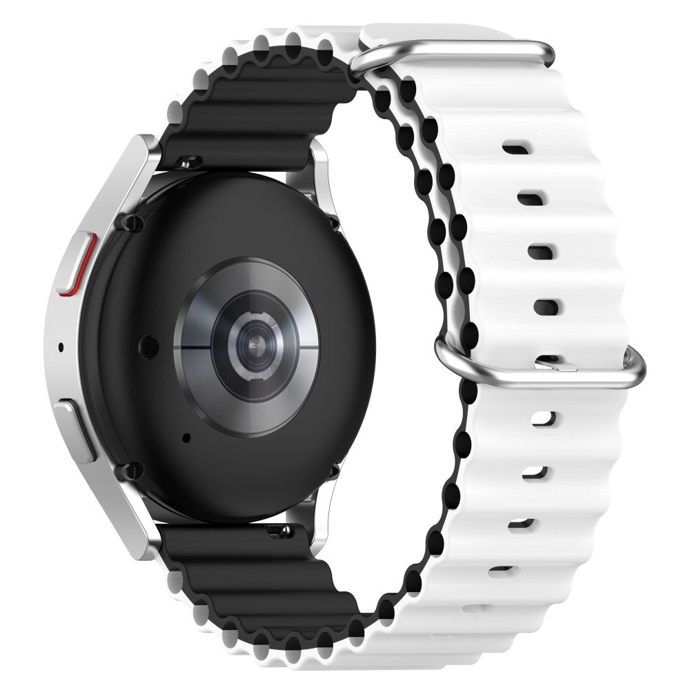 20mm Universal dual color silicone watch strap - White / Black#serie_1