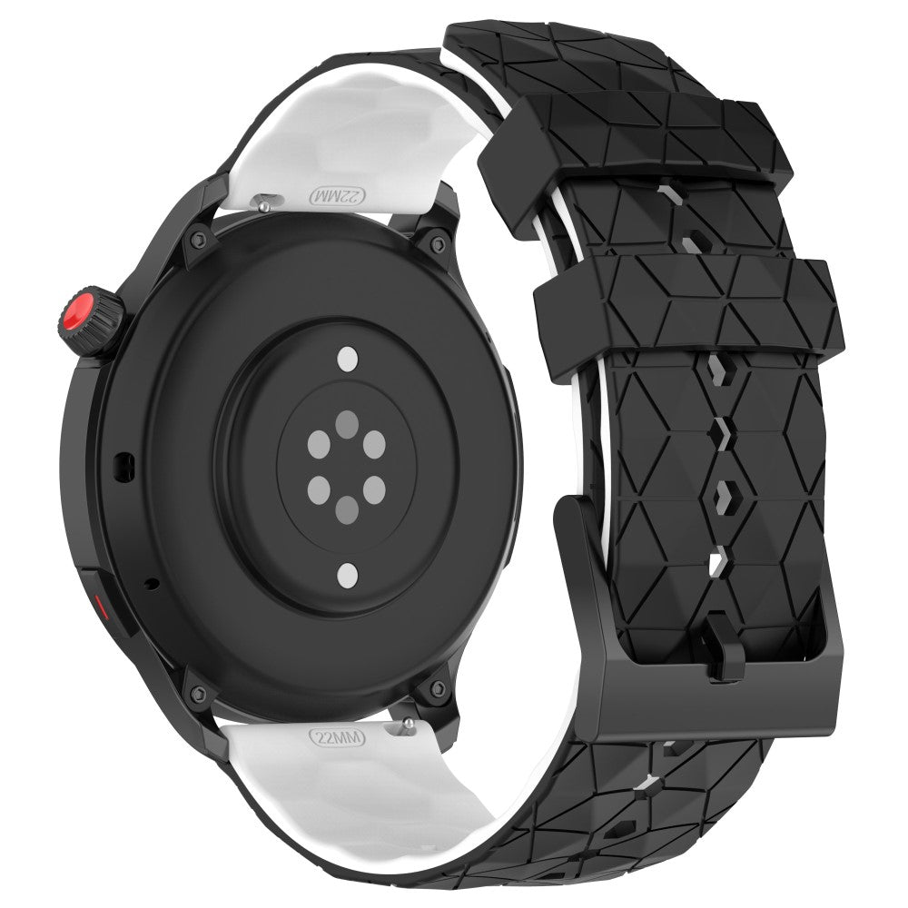 22mm Universal dual color football pattern style strap - Black / White#serie_1