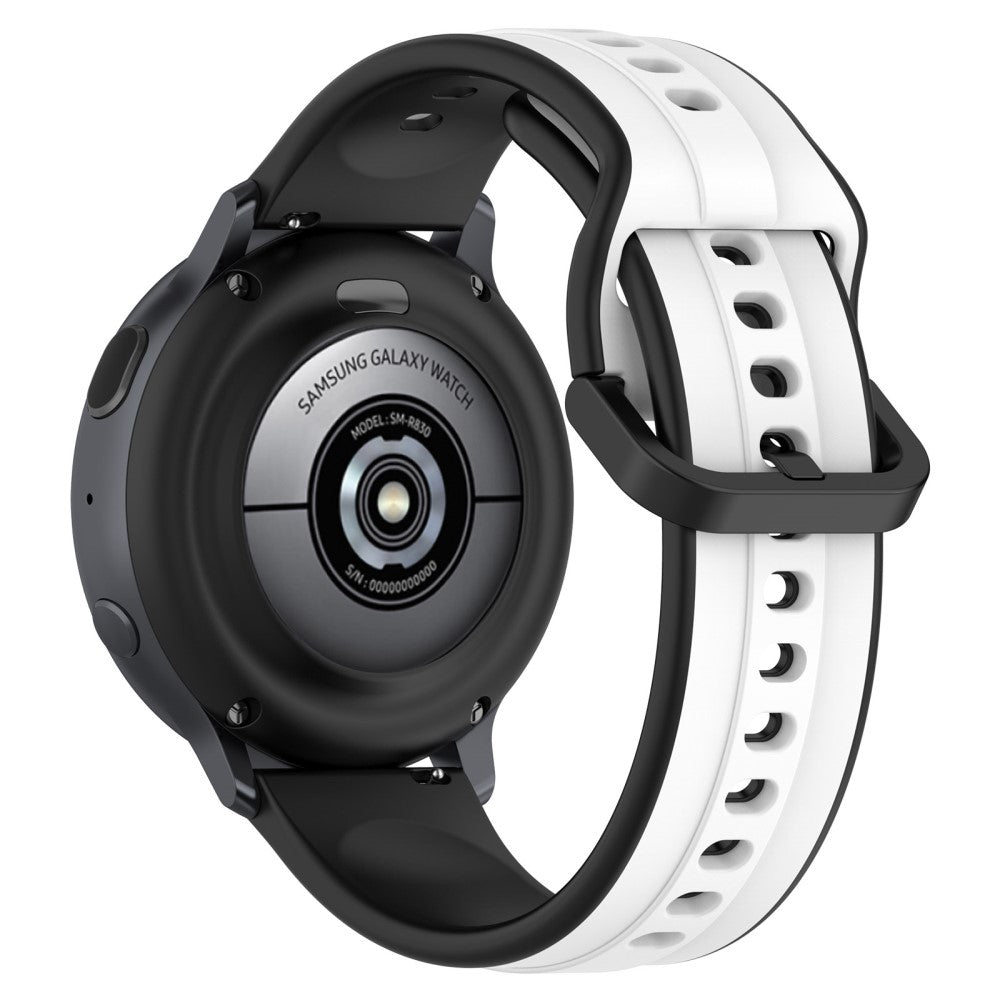 22mm Universal dual color silicone strap - White / Black#serie_1