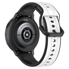 22mm Universal dual color silicone strap - White / Black#serie_1